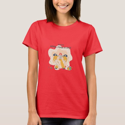 April Fool's Day - Grappig Rood T-shirt (Voorkant)