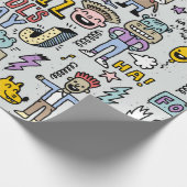 April fools day grappige doodle kleurrijke set 1.  cadeaupapier (Hoek)