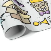 April fools day grappige doodle kleurrijke set 1.  cadeaupapier (Rol Hoek)