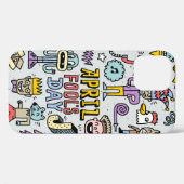 April fools day grappige doodle kleurrijke set 1.  Case-Mate iPhone case (Achterkant (horizontaal))