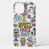 April fools day grappige doodle kleurrijke set 1.  Case-Mate iPhone case (Achterkant)