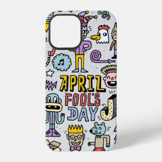 April fools day grappige doodle kleurrijke set 1. iPhone 12 hoesje