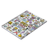 April fools day grappige doodle kleurrijke set 1.  notitieboek (Linkerzijde)