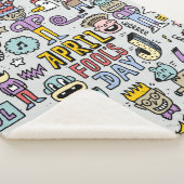 April fools day grappige doodle kleurrijke set 1. sherpa deken (3/4)