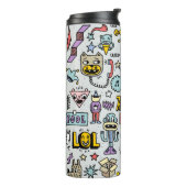 April fools day grappige doodle kleurrijke set 1. thermosbeker (Gedraaid links)