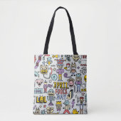 April fools day grappige doodle kleurrijke set 1. tote bag (Voorkant)