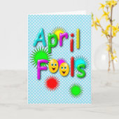 April Fools Day, grappige kleurrijke poka geworpen Kaart (Gele Bloem)
