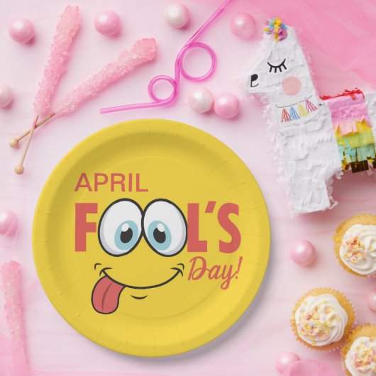 April Fool's Day Happy Funny Face | FEESTDAGEN Papieren Bordje (Feest)
