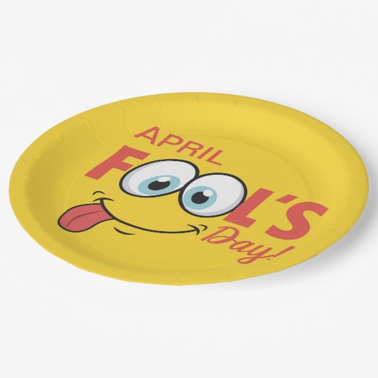 April Fool's Day Happy Funny Face | FEESTDAGEN Papieren Bordje (Gekanteld)