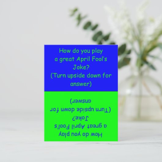 April Fool's Day Humoureuze kaart (Staand voorkant)