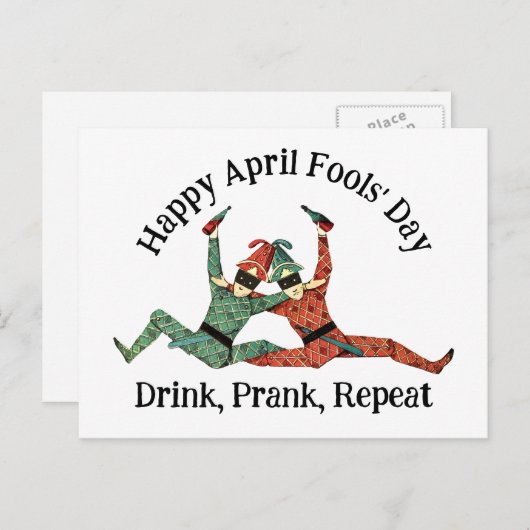 April Fool's Day Jesters Briefkaart (Voorkant / Achterkant)