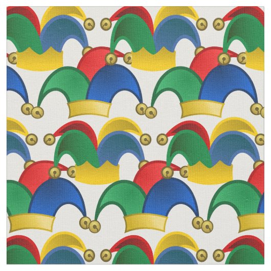 April Fool's Day Jesters Petten Pattern Stof (Close Up)