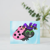 April Fools Day Ladybug Jester Briefkaart (Staand voorkant)
