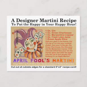 April Fool's Day Martini Recept Kaart Briefkaart