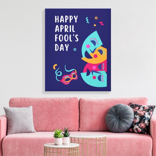 April Fool's Day Paper Bord Canvas Afdruk (Insitu (Woonkamer))