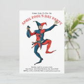 April Fool's Day Party Jester Uitnodiging Sjabloon (Staand voorkant)