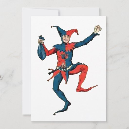 April Fool's Day Party Jester Uitnodiging Sjabloon (Achterkant)