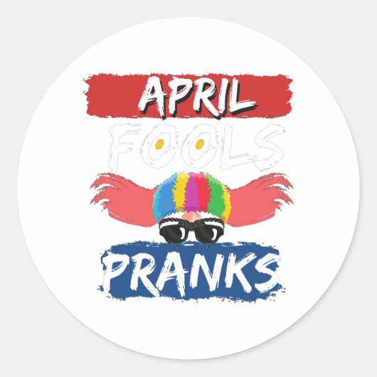 April fools Day. Ronde Sticker (Voorkant)