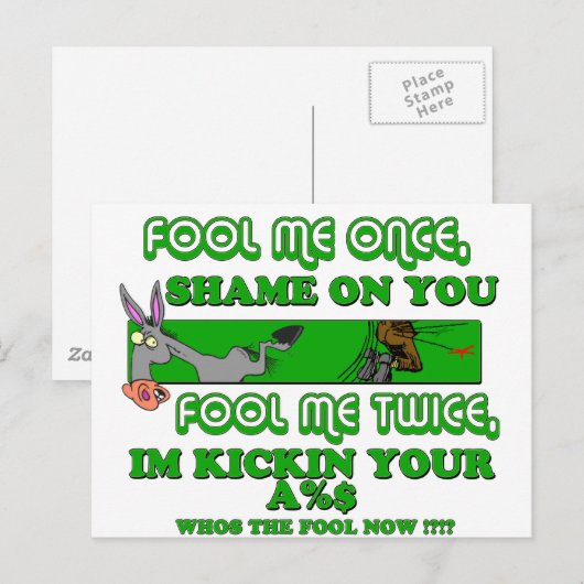 April Fools - Fool me Once Briefkaart (Voorkant / Achterkant)