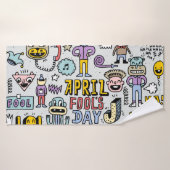 April Fools: kleurrijke doedelset. Badhanddoek (Badhanddoek)