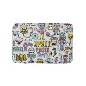 April Fools: kleurrijke doedelset. Badmat (Voorkant)