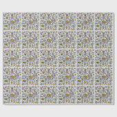 April Fools: kleurrijke doedelset. Cadeaupapier (Vlak)