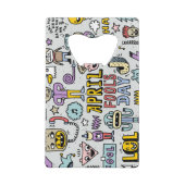 April Fools: kleurrijke doedelset. Creditkaart Flessenopener (Achterkant)