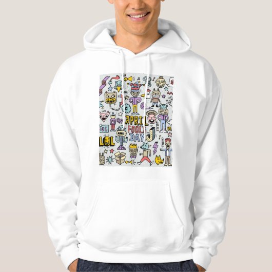 April Fools: kleurrijke doedelset. Hoodie (Voorkant)