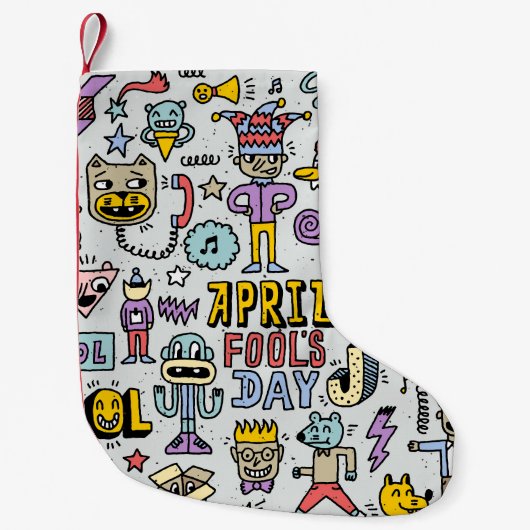 April Fools: kleurrijke doedelset. Kleine Kerstsok (Voorkant)