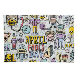 April Fools: kleurrijke doedelset. Kussensloop