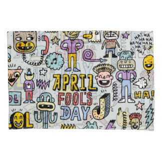 April Fools: kleurrijke doedelset. Kussensloop