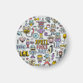 April Fools: kleurrijke doedelset. Magneet (Voorkant)