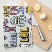 April Fools: kleurrijke doedelset. Theedoek (Quarter Fold)