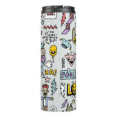 April Fools: kleurrijke doedelset. Thermosbeker (Achterkant)