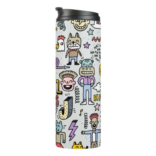 April Fools: kleurrijke doedelset. Thermosbeker (Geroteerd rechts)