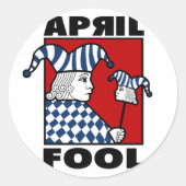 April Fools Ronde Sticker (Voorkant)