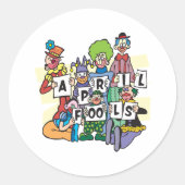April Fools Ronde Sticker (Voorkant)