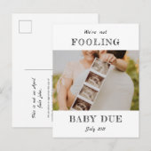 April Fools Zwangerschap onthullen / geboorte Aankondigingskaart (Voorkant / Achterkant)