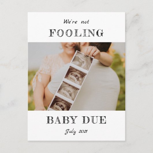 April Fools Zwangerschap onthullen / geboorte Aankondigingskaart (Voorkant)