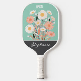 April Geboorte Bloem Aangepaste Naam Pickleball Paddle