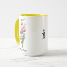 April Geboorte Bloem Daisy en Tulp Mok