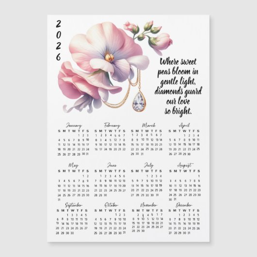 April Geboorte Bloem & Steen Kalender (Voorkant)
