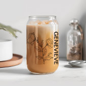 April Geboorte Bloem Sweet Pea met aangepaste naam Blikvorm Glas