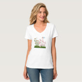 April Geboorte Bloemen en steen T-shirt (Voorkant volledig)