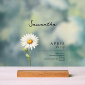 April Geboorte Maand Bloem Daisy Gepersonaliseerd Acryl Bord (Neutraal)