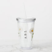 April Geboorte Maand Bloem Daisy Gepersonaliseerd Acryl Drinkbeker (Links)