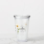 April Geboorte Maand Bloem Daisy Gepersonaliseerd Acryl Drinkbeker (Achterkant)