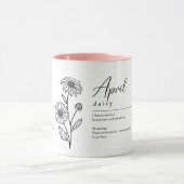 April Geboorte Maand Bloem Daisy Minimalist Mok (Midden)