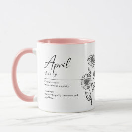 April Geboorte Maand Bloem Daisy Minimalist Mok