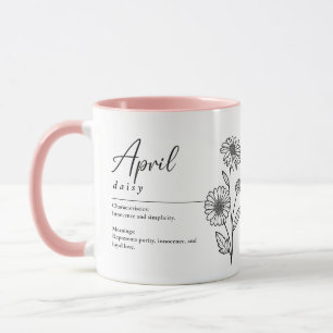 April Geboorte Maand Bloem Daisy Minimalist Mok